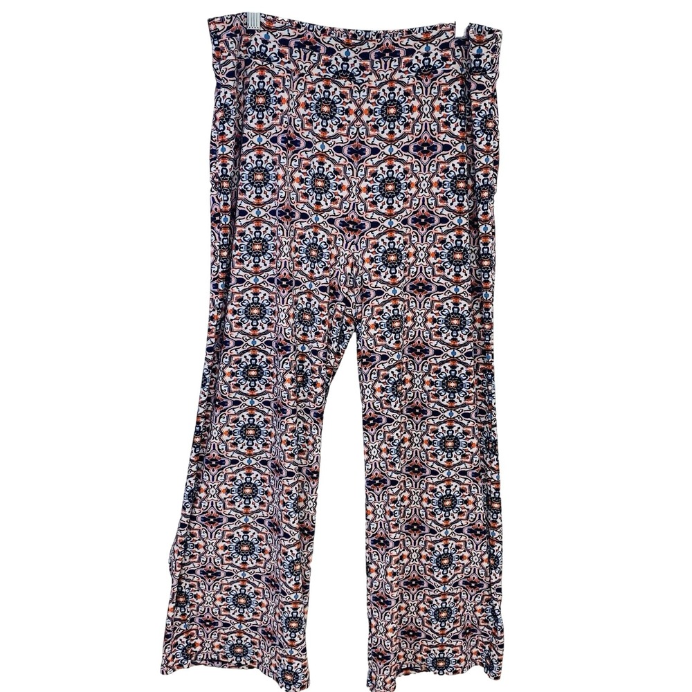 Jones NY Pull On Colorful Pants Woman PXL Stretch Knit Pockets Straight Travel